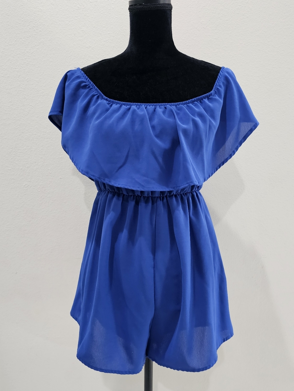SHEIN Royal Blue Off-Shoulder Romper